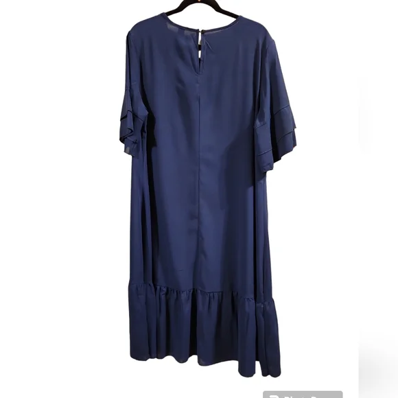 SHEIN LUNE Plus Flounce Sleeve Ruffle Hem Smock Dress Size 1X - Picture 2 of 4